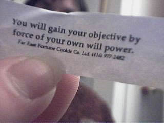 You will gain your objective by force of your own will power.
