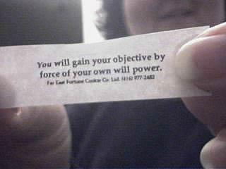 You will gain your objective by force of your own will power.